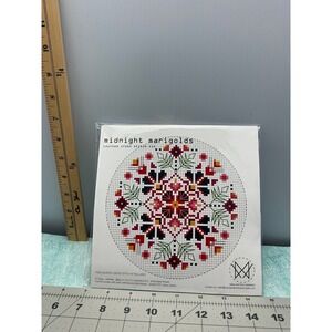 Midnight Marigolds Counted Cross Stitch Kit 6 Inch Hoop Included